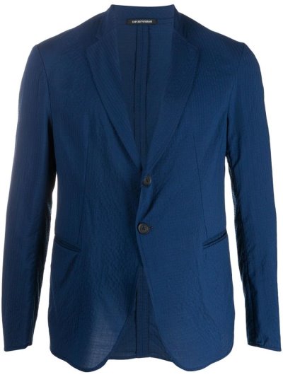 Armani Emporio Jacquard Striped Blazer Herren Blau | 737C0UHN
