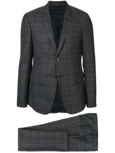 Armani Emporio Klassische Checked Two Piece Anzüge Herren Grau | HX5MPESW