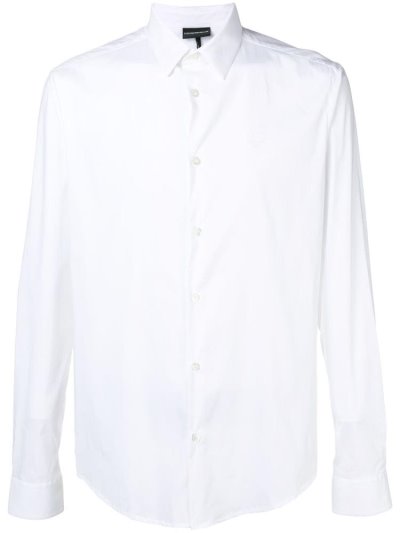 Armani Emporio Klassische Logo Hemd Herren Weiß | R1K1RJE5