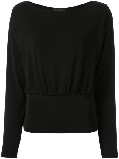 Armani Emporio Knitted Elasticated Hem Oberteile Damen Schwarz | U7ZM0E6R