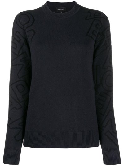 Armani Emporio Knitted Jumper Damen Blau | M4MP7FU9