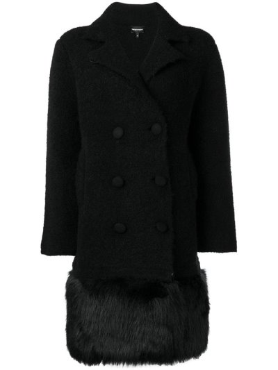 Armani Emporio Kurzes Double Breasted Mäntel Damen Schwarz | 2B6ZVDAG