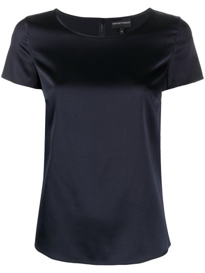 Armani Emporio Kurzes Sleeve Bluse Damen Blau | 7RGVR18I