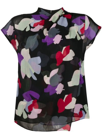 Armani Emporio Layered Floral Print Bomberjacke Damen Schwarz | AQZELT6R