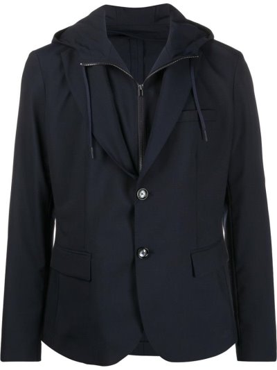 Armani Emporio Layered Hoodie Blazer Herren Blau | IA7Y9TKM
