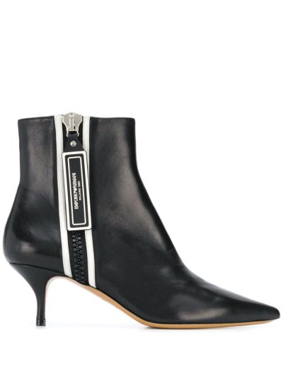 Armani Emporio Leder Stiefeletten Damen Schwarz | 911KP1OW
