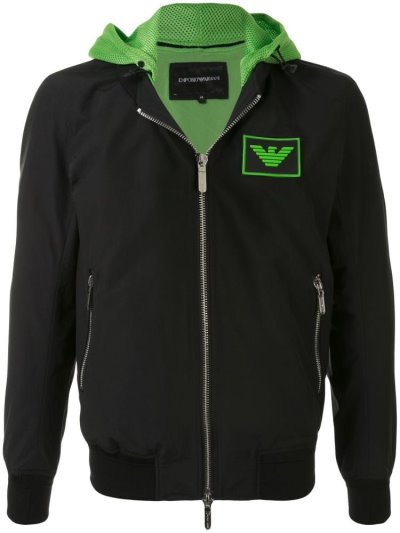 Armani Emporio Logo Colour Block Hoodie Herren Schwarz | ETQPLKQE
