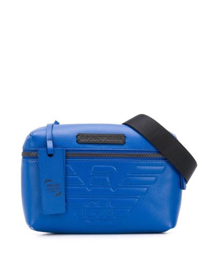 Armani Emporio Logo Embossed Gürteltasche Herren Blau | U6P4NJ3Z