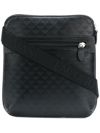 Armani Emporio Logo Embossed Kuriertaschen Herren Schwarz | JTNGU0SM
