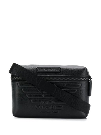 Armani Emporio Logo Embossed Tasche Herren Schwarz | P16RURS7