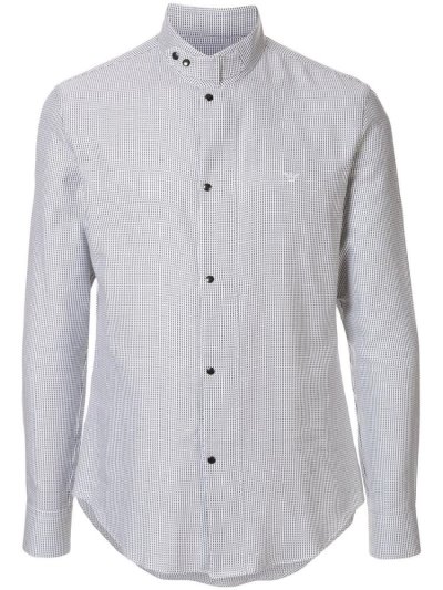 Armani Emporio Logo Embroidered Hemd Herren Grau | 4UQL0BGT