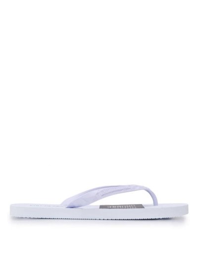 Armani Emporio Logo Flip Flops Herren Weiß | GGG8VUDJ