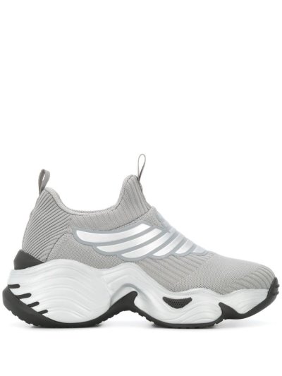 Armani Emporio Logo Knit Sock Sneakers Damen Grau | ZUTL0XSZ