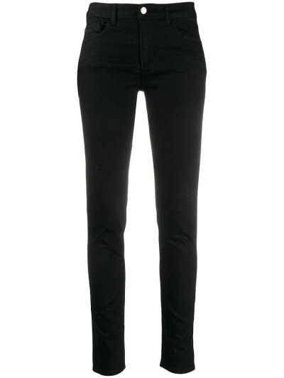 Armani Emporio Logo Patch Low Rise Skinny Jeans Damen Schwarz | 4D8CWSJW
