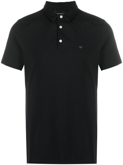 Armani Emporio Logo Patch Polo Hemd Herren Blau | DJ5SIPET