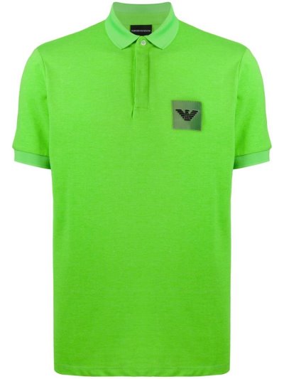 Armani Emporio Logo Patch Polo Hemd Herren Grün | H2ICVQGX