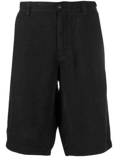 Armani Emporio Logo Plaque Chino Kurze Hose Herren Schwarz | QJCMHWGZ