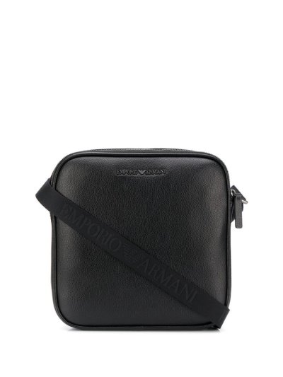 Armani Emporio Logo Plaque Gürteltasche Herren Schwarz | F7F2OFGA