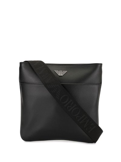 Armani Emporio Logo Plaque Kuriertaschen Herren Schwarz | HLHDX000