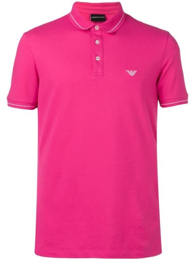 Armani Emporio Logo Polo Hemd Herren Rosa | 3P8VWTBJ