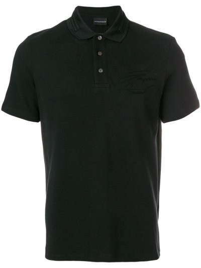 Armani Emporio Logo Polo Hemd Herren Schwarz | 7RSHH6VE