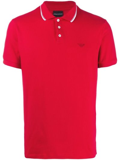 Armani Emporio Logo Polo Hemd Herren Rot | D60RZFM3