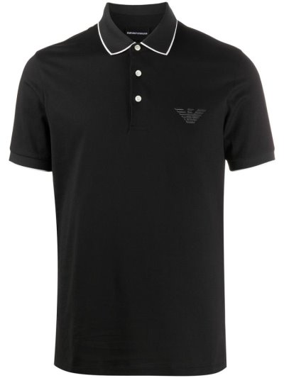 Armani Emporio Logo Polo Hemd Herren Schwarz | MDTLVIPY