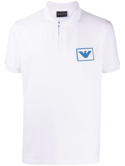 Armani Emporio Logo Polo Hemd Herren Weiß | YJTM0ZNG