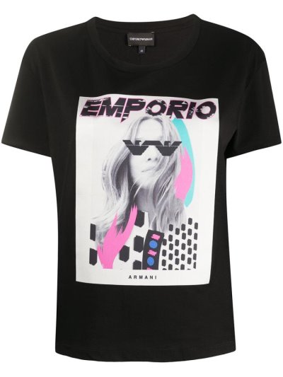Armani Emporio Logo Print Bomberjacke Damen Schwarz | 3CNWQPW6