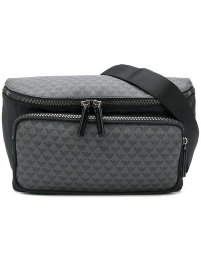 Armani Emporio Logo Print Bum Bag Tasche Herren Grau | XHZU4T8I