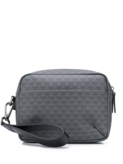 Armani Emporio Logo Print Clutch Tasche Herren Blau Schwarz | OK6VG5DQ