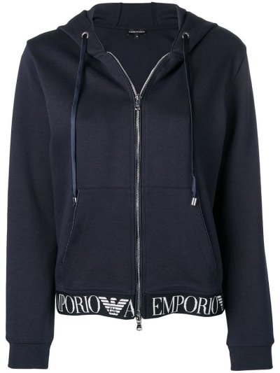 Armani Emporio Logo Print Hoodie Damen Blau | 4CHPIELO