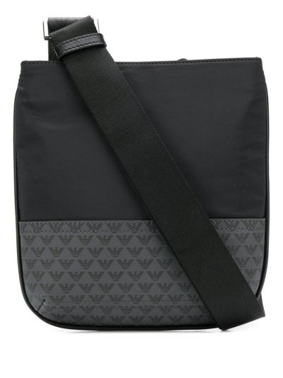 Armani Emporio Logo Print Kuriertaschen Herren Schwarz | N89XBOPG