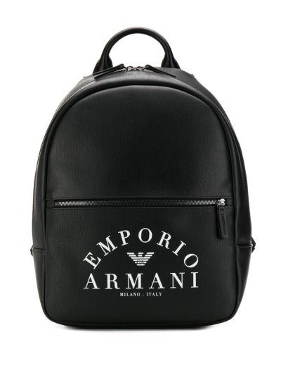 Armani Emporio Logo Print Rucksäcke Herren Schwarz | NCZT3OKM