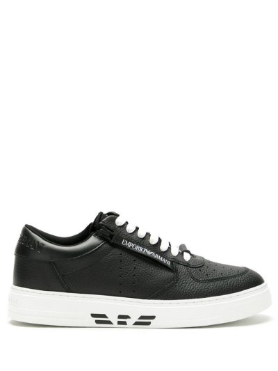 Armani Emporio Logo Print Sneakers Herren Schwarz Weiß | 1DC78RU7