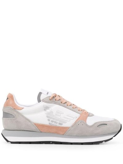 Armani Emporio Logo Print Sneakers Damen Weiß Grau | OLNTGOWC