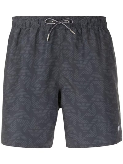 Armani Emporio Logo Print Swim Shorts Herren Grau | UKBV6JVN