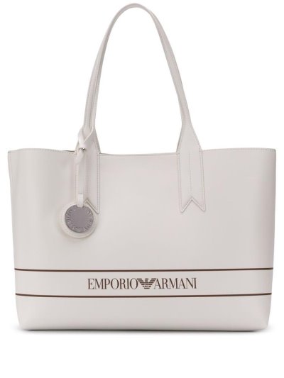 Armani Emporio Logo Print Tragetaschen Damen Weiß | LA52ET6J