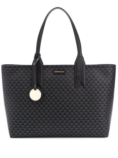 Armani Emporio Logo Print Tragetaschen Damen Schwarz | S3DX8L26