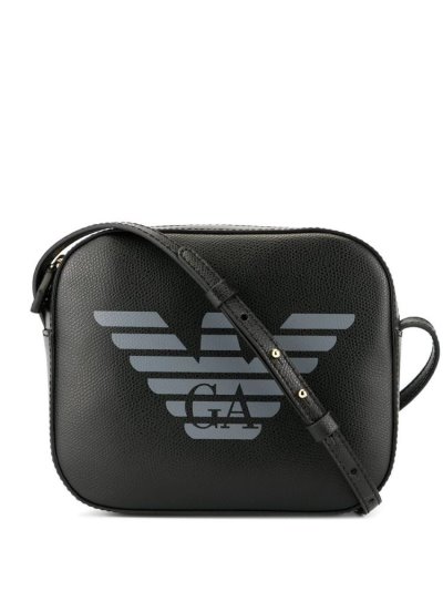 Armani Emporio Logo Print crossbody taschen Damen Schwarz | BDZGIZ64