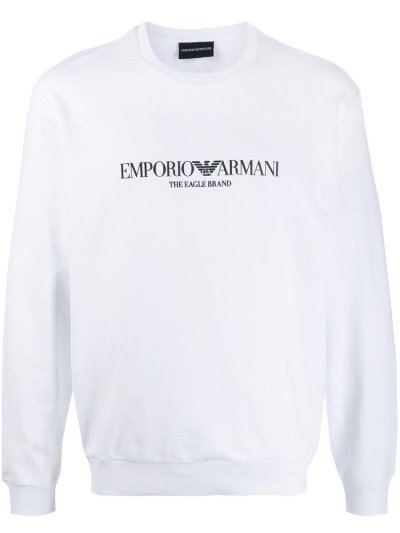 Armani Emporio Logo Printed Sweatshirts Herren Weiß | VQ529LNU