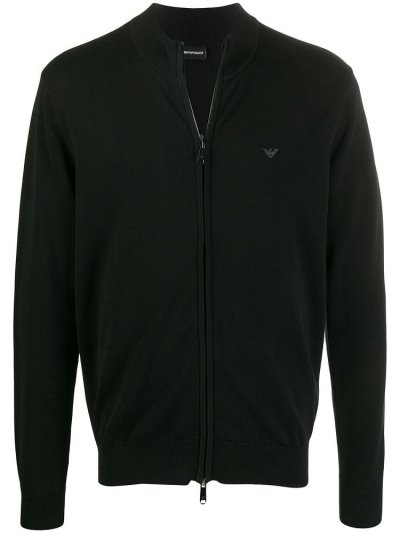 Armani Emporio Logo Printed Zipped Sweatshirts Herren Schwarz | 70U59WR1