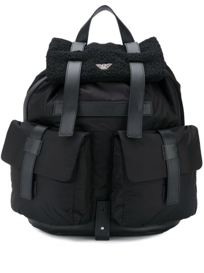 Armani Emporio Logo Rucksäcke Herren Schwarz | FZGEKD3H