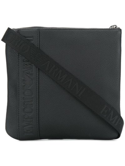 Armani Emporio Logo Schultertaschen Herren Schwarz | IHF1GMZJ