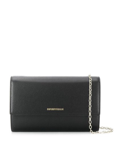 Armani Emporio Logo Stamp Clutch Tasche Damen Schwarz | 8E1VN5OU