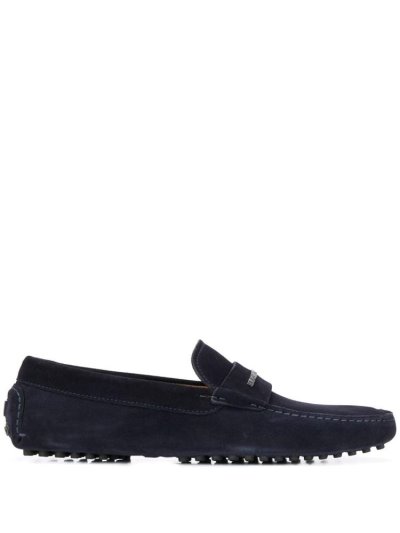 Armani Emporio Logo Stamp Loafers Herren Blau | EHZ2K6TR