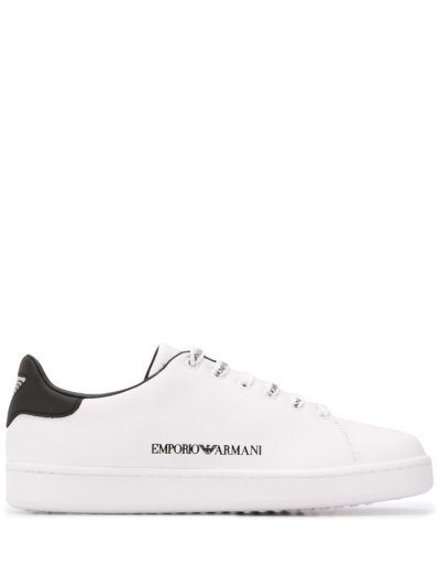 Armani Emporio Logo Stamp Low Top Sneakers Damen Weiß | SDZ1YMXL