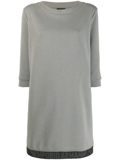 Armani Emporio Logo Stripe Pullover Kleider Damen Grau | AY215I9H