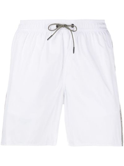 Armani Emporio Logo Stripe Swim Shorts Herren Weiß | 428W165Z