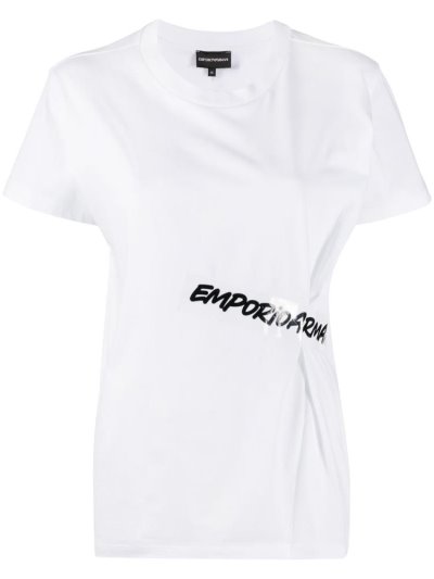 Armani Emporio Logo Tape Kurzes Sleeve Bomberjacke Damen Weiß | 97UTC96K